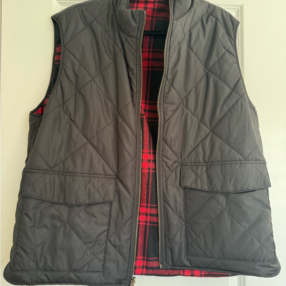 J. Crew Factory Charcoal Quilted Vest